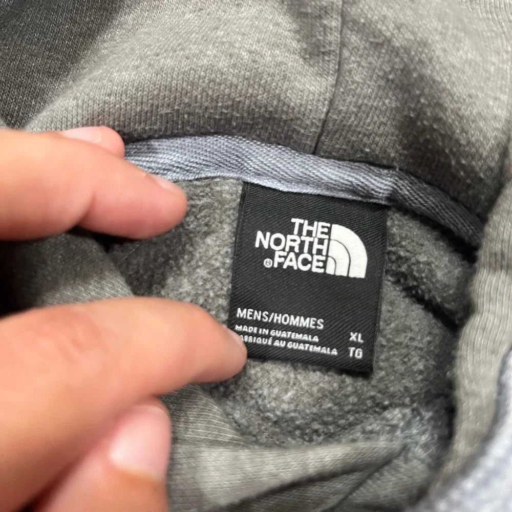 The North Face Mens Grizzly Bear Graphic Hoodie Grey XL Pullover Sweatshirt